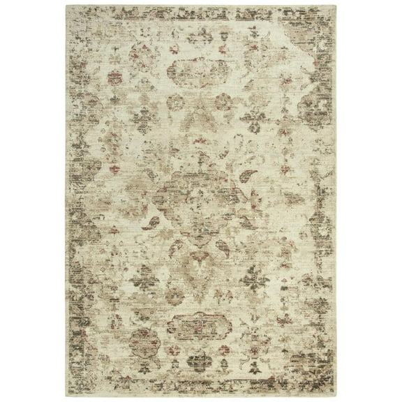 Alora Decor Euphoria 5' x 8' Medallion Distress Beige/Brown/Rust Hybrid Area Rug