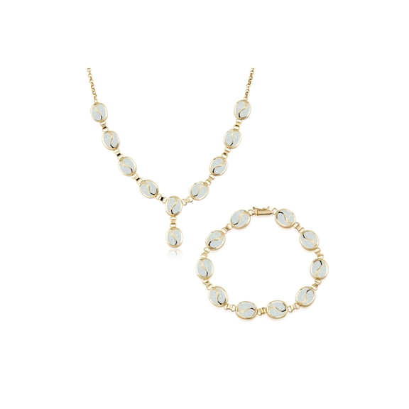 14K Gold Necklace, Opal Necklace, Opal Bracelet, White Color, S Patterned Necklace, Necklace For Women, Gift For Her, Bridal Bracelet, Opal Stone, Anniversary Gift