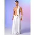 thumbnail image 2 of Haitryli Men Greek Ancient Costume Roman God Toga Robe Warrior Senator Caesar Halloween Cosplay White 3XL, 2 of 7