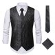 thumbnail image 1 of Men Casual Waistcoat Gold Paisley Formal Vest Royal Purple Wedding Suit 3Pcs/Set, 1 of 8