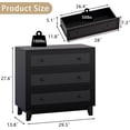 thumbnail image 3 of FANRAL 3 Drawers Dresser for Bedroom,Boho Small Natural Rattan Closet Dresser Chest of Drawer,Modern Wood Clothes Storage Organizer with Wooden Feet and Handle for Hallway,Living Room,Entryway,2 Pack, 3 of 6
