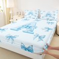 thumbnail image 3 of Castle Fairy Monogrammed Letter 4-Piece Full Size Sheets,Kawaii Bowknot Bed Sheets,Dreamy Princess Lightweight Sheet Sets,Breathable Cartoon Home Decor, 3 of 7