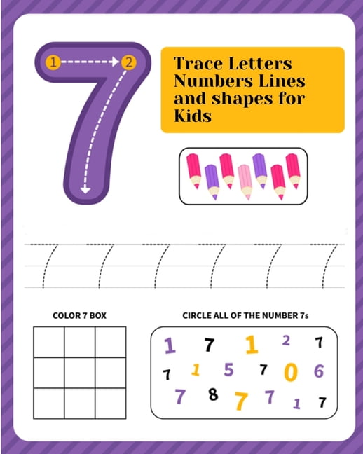 Trace Letters Numbers Lines and Shapes for Kids Children's Activity