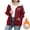Red, variant on Elvqul Womens Jacket Plus Size Outerwear Hooded Long Sleeve Sherpa Sweaters Coat for Women Thick