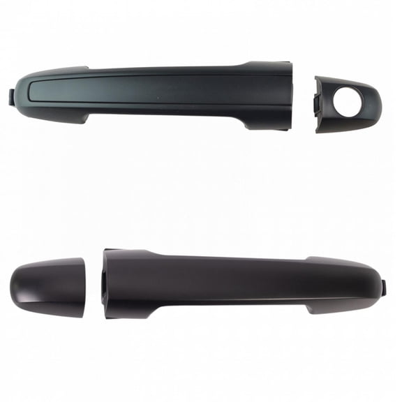 TRQ Front Exterior Outside Door Handle Black Driver Passenger Pair for Sonata DHA36589