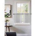 thumbnail image 3 of Black White Striped Sheer Kitchen Tier Curtains 24 Inch length,Rod Pocket Half Curtains Short Drapes,Modern Farmhouse Geometric Light Filtering Chiffon Small Window Treatments 2 Panels 27.5"W x 24"L, 3 of 7