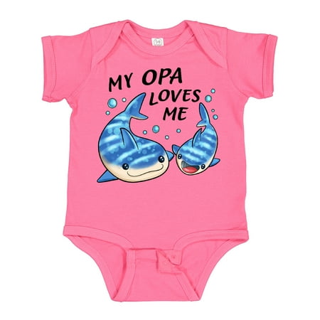 

Inktastic My Opa Loves Me- whale shark Boys or Girls Baby Bodysuit
