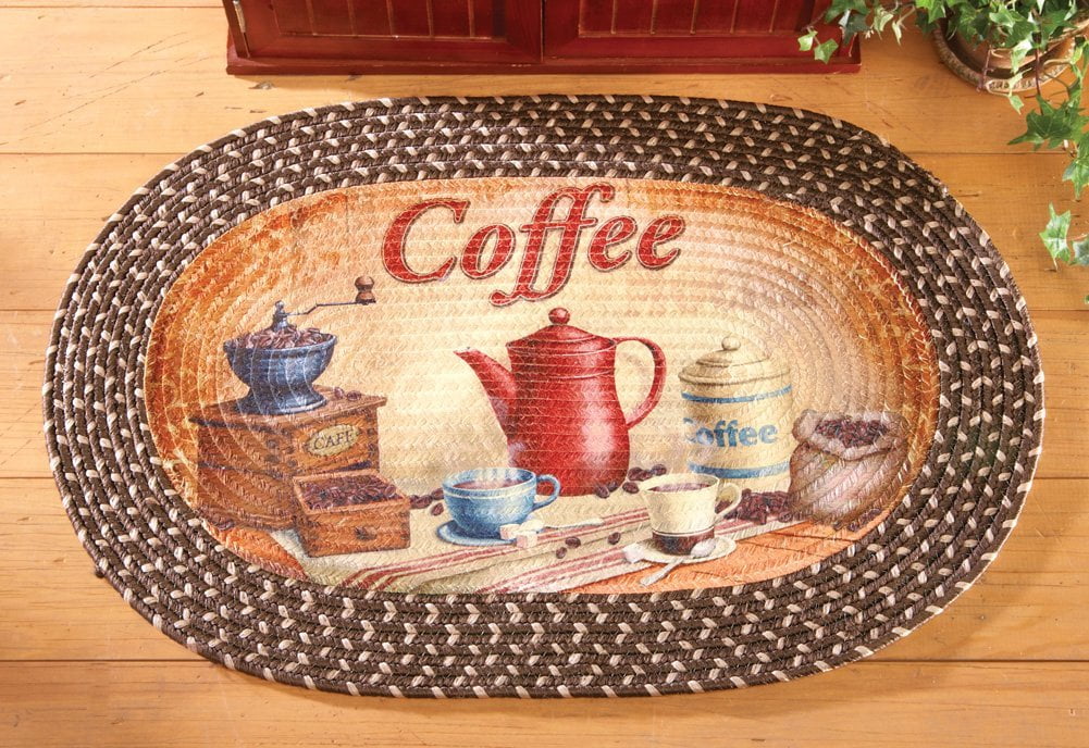 Braided Kitchen Coffee Accent Rug