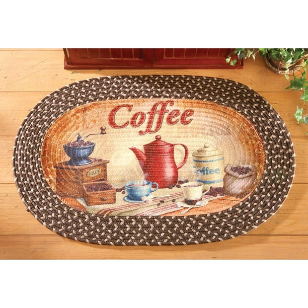 Braided Kitchen Coffee Accent Rug