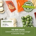 thumbnail image 3 of NESCO 8" x 20' Vacuum Sealer Bag Rolls, 2-Count BPA-Free Vacuum Seal Rolls for Custom Size Freezer Bags and Sous Vide, Works with Nesco and FoodSaver Vacuum Sealer Machines, 40 Feet Total, 3 of 11