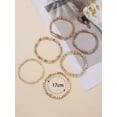 thumbnail image 2 of EOEMY 6Pcs/Set Champagne Gold-Tone Beaded Bracelet Fashion Jewelry Accessories For-Default, 2 of 6