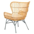 thumbnail image 5 of SAFAVIEH Lenu Rattan Accent Chair w/Cushion, Natural/Black, 5 of 11
