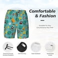 thumbnail image 4 of Kdxio Trucks And Excavators Print Men's Swim Trunks with Compression Liner 7 Inch Inseam Quick Dry Swim Shorts, 4 of 7