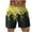 Yellow, variant on Men's Shorts Clothing Under $10 Big And Tall Casual Fashion Print Shorts With Pockets Elastic Waist Beach Pants Short Pants