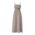 thumbnail image 3 of Karymi Spring Dresses Striped AdjustableSpaghetti Strap Midi Dress, Square Neck Gathered Ruched Waist A-Line Casual Sundress Spring Dresses for Women, 3 of 8