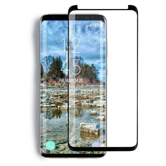 Samsung Galaxy S9 - 5D Touch Tempered Glass Screen Protector Curved Edge Full Cover Bubble Free Case Friendly
