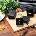 thumbnail image 6 of Lsupdaol 10 Pcs Jewelry Ring Gift Box 2'' x 2'' x 1'' Cardboard Earring Ring Boxes Small Black Gift Box with Velvet and Sponge Liner Pendant Case Bulk for Necklace Bracelet Earring Display Wedding, 6 of 7