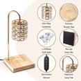 thumbnail image 5 of Marycele Candle Warmer Lamp with Halogen Corded Electric Desk Lamp with Clear Glass Baguette Diamonds Shades, 5 of 6