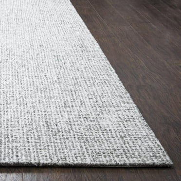Alora Decor London 10' x 14' Solid Gray/Gray/Rust/Blue Hand-Tufted Area Rug