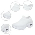 thumbnail image 4 of Rokment Womens Air Cushion Orthopedic Walking Shoes with Arch Support Comfortable Knit Slip on Socks Nursing Work Sneakers for Plantar Fasciitis White Size 8, 4 of 8
