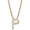 Rose Gold, variant on Initial Letter P Necklace, Moissanite, 925 Sterling Silver, Sterling Silver