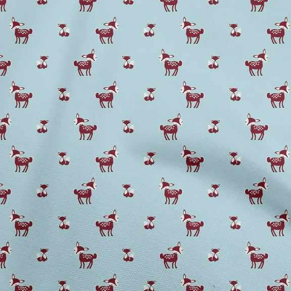 oneOone Polyester Spandex Light Blue Fabric Animal Fabric For Sewing Printed Craft Fabric By The Yard 56 Inch Wide