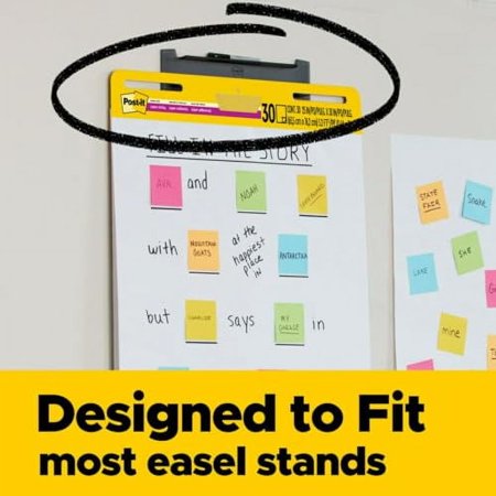 Post-it Super Sticky Easel Pad, 25 in x 30 in, White, 30 Sheets/Pad, 2 Pad/Pack, Large White Premium Self Stick Flip Chart Paper, Super Sticking Power (559)