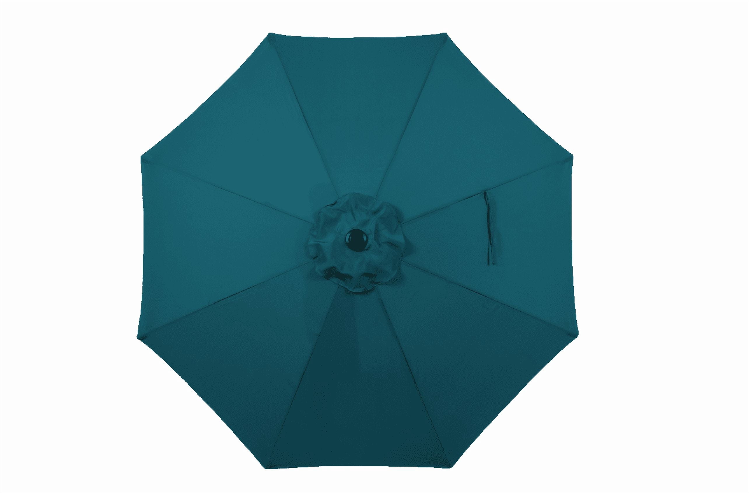 Mainstays 9ft Round Market Outdoor Umbrella with Crank Lift and 3-Angle Tilt in Teal