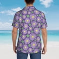 thumbnail image 4 of Fuzoiu Daisies Flowers Print Hawaiian Shirt for Men, Summer Beach Casual Short Sleeve Button Down Shirts, Men’s Beach Summer Shirts with Pocket,Medium, 4 of 7