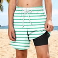 thumbnail image 4 of Guluxicc Boys Swim Trunks with Compression Kids Striped Printed Beach Shorts Summer Quick Dry Bathing Suit Swimsuit with Pockets, 4 of 10