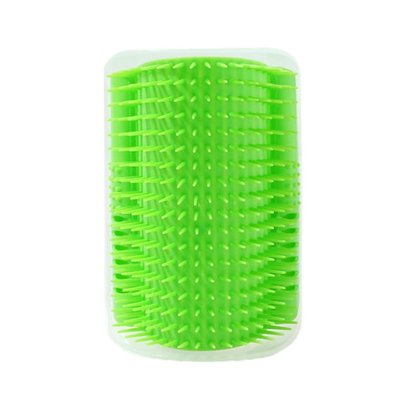Cat Grooming Brush, Self Groomer Wall Corner Massage Comb Scratcher, Softer Catnip Tool For Long Short Fur Kittens Dogs Easy Clean, Green