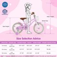 thumbnail image 3 of Gymax 14'' Kids Bicycle Children's Training Bicycle w/ Removable Training Wheels & Basket Purple, 3 of 9