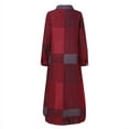 thumbnail image 4 of ZANZEA Women's Long Shirt Collar Checked Plaid Dress Tie Dye Vintage Print Dress, 4 of 9