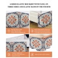 thumbnail image 6 of Boho Orange Blue Wrap Around Bed Skirts for Queen Bed 16" Drop,Bed Skirt with Adjustable Elastic Belt Dust Ruffle Bed Valance for Bedroom Hotel Ethnic Vintage Geometric Art Boho Bed Frame Cover, 6 of 7