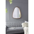 thumbnail image 3 of Gzxs Rustic Wood Wall Mirror for Bathroom, Irregular Design Decorative Mirror Farmhouse Style for Living Room Entryway Bedroom Dresser, Brown, 30"x38", 3 of 6