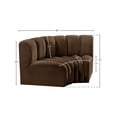 thumbnail image 3 of Meridian Furniture Arc Brown Velvet Modular Sectional, 3 of 9