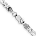 thumbnail image 2 of Auriga Fine Jewelry 925 Sterling Silver Rh-plated 4.5 mm Lightweight Flat Figaro Chain Necklace for Men 26", 2 of 7