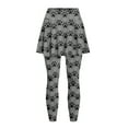 thumbnail image 4 of SCRAWLGOD Paws Gray Black Women's Tennis Skirt with Leggings High Waist Breathable Sports Skirted Leggings Non See-Through Pickleball Tights for Vacation Exercise, 3XL, 4 of 7