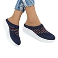 thumbnail image 3 of Domzle Slip-On Mules Sneakers for Women Backless Knit Comfortable Lightweight with Arch Support Walking Shoes for Travel House Office Dark Blue 42, 3 of 4