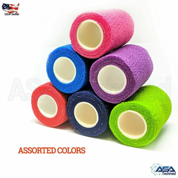 Self Adhesive Bandage Gauze Rolls Elastic Adherent Tape Wrap Assorted