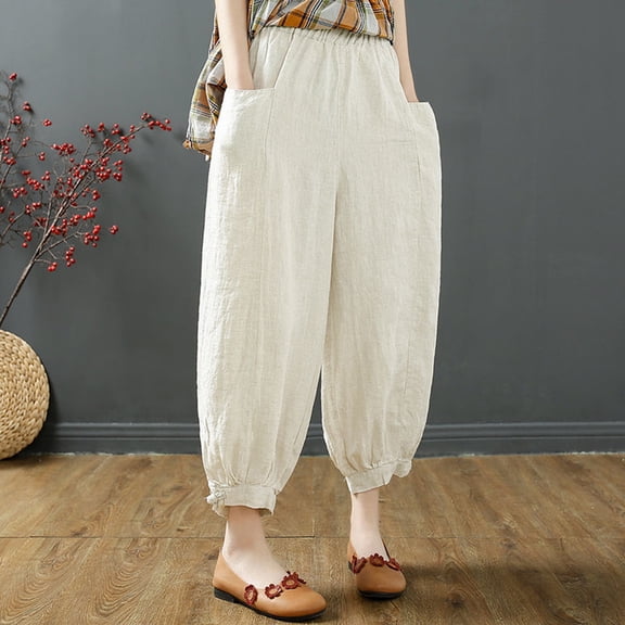 SIYUDAN Pants For Women Woman Pants Casual White Adult Baggy Pants Comfy Work Pants High Waist Wide Leg Pants With Pockets Fall Pants For Women