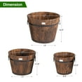 thumbnail image 2 of Gymax 3 pcs Wooden Planter Barrel Set Decorative Flower Bed Multiple Size, 2 of 10
