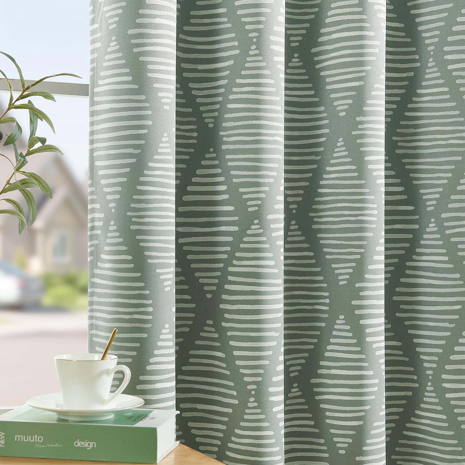 Curtainking Blackout Curtains - 52x96 inch Green Set of 2 with Grommet Thermal Insulation, Ideal for Living Room Bedroom Windows