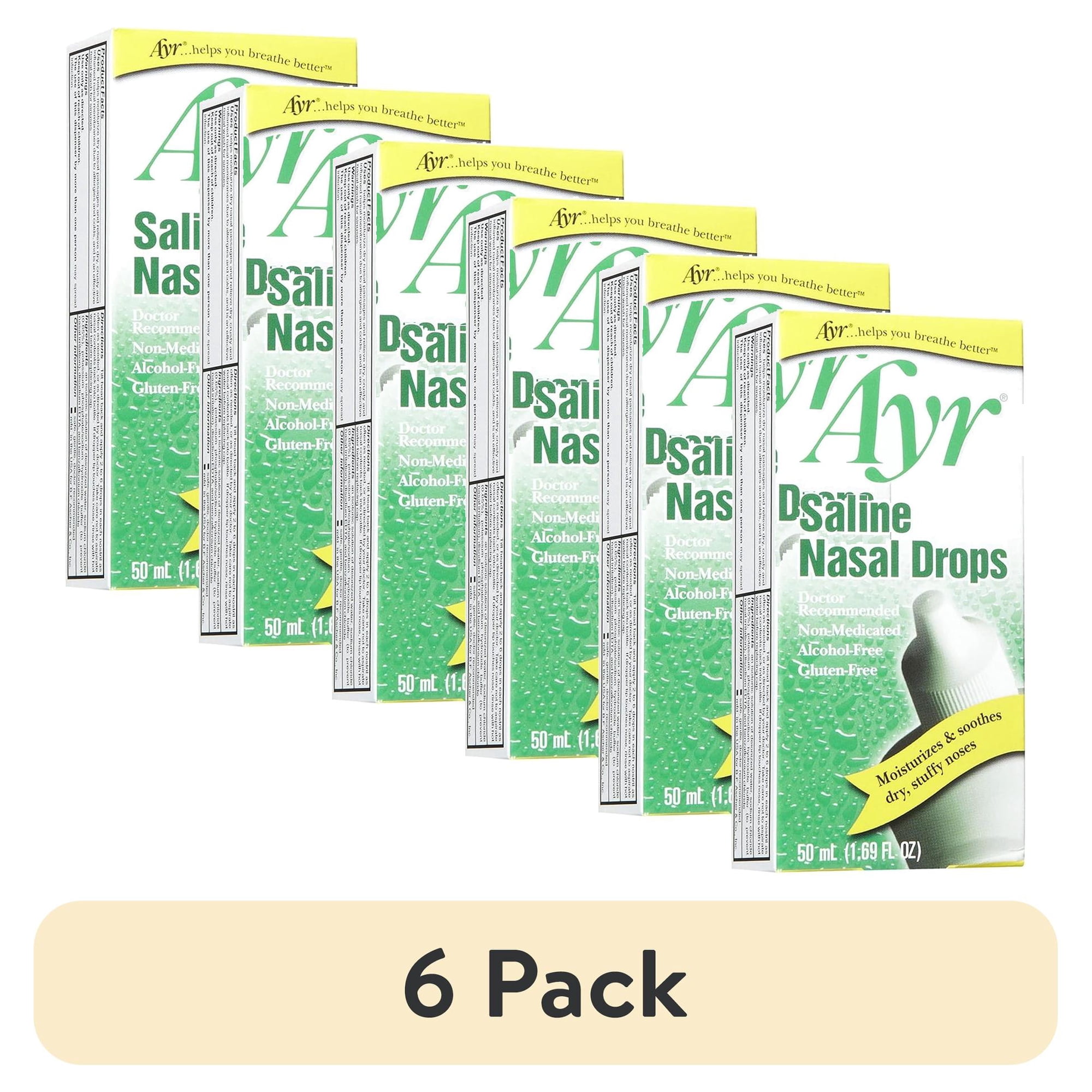 (6 pack) Ayr Saline Nasal Drops , 1.69 Oz