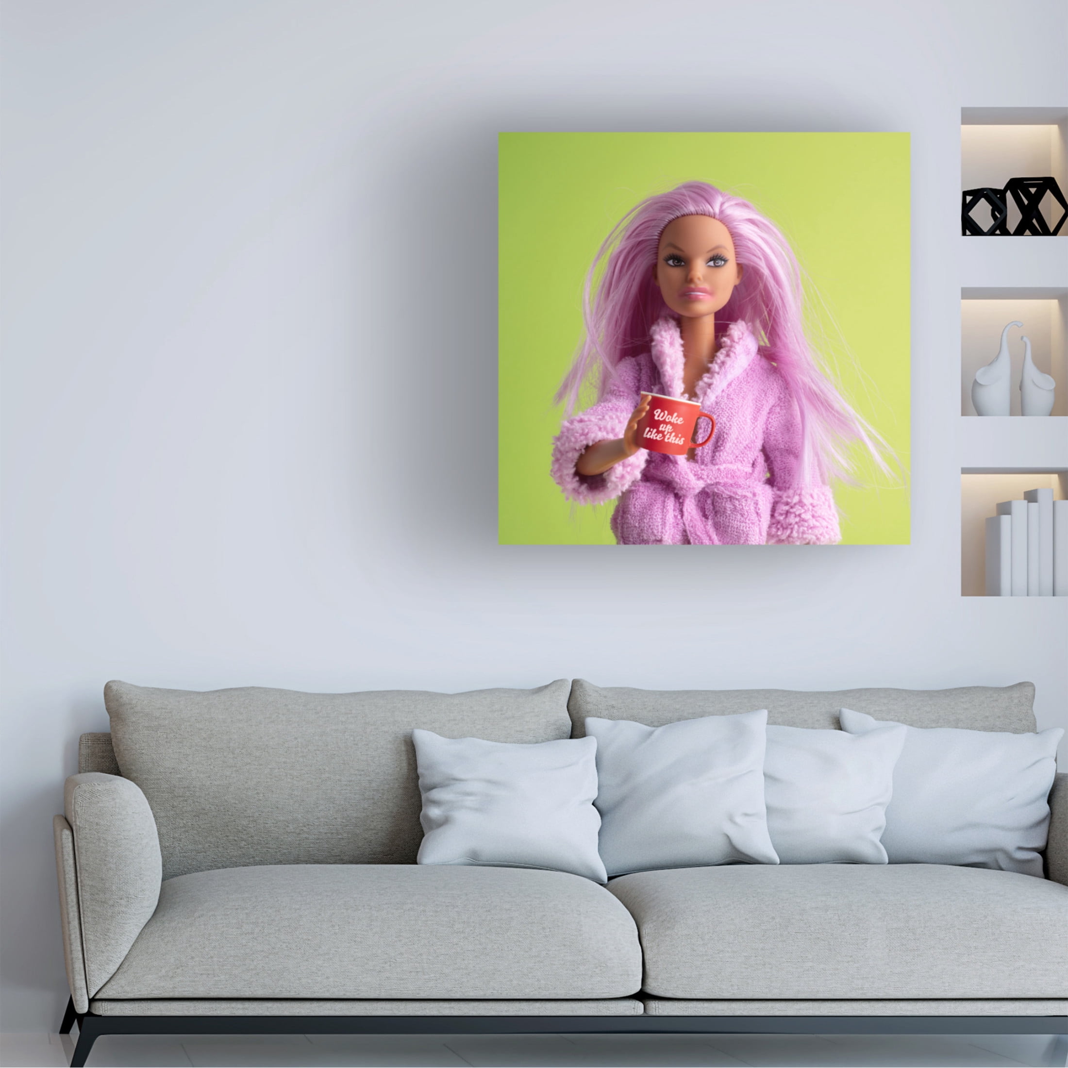 Canvas Wall Art - Julia Ramiro 'Woke Up Like This Q' Wall Art for Living Room, Bedroom, or Office Décor by Trademark Fine Art - 35 x 35 Inches