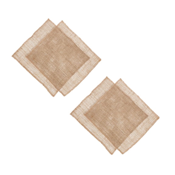 Raindrops 4 pcs  Burlap Placemats Jute Rustic Tablemats Table Ladder Washable Kitchen Dinner Table Protector Mats Farmhouse Rustic Table Mat for Weddings Parties