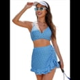 thumbnail image 1 of Traje de Baño de Cintura Alta para Mujer, Falda de Baño de Dos Piezas con Control de Abdomen, Conjunto de Bikini Retro 2025. Azul XL, 1 of 8