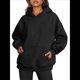 thumbnail image 4 of Sudadera Informal de Larga con Capucha para Mujer, Jersey de y Otoño con Bolsillos. Negro S, 4 of 9