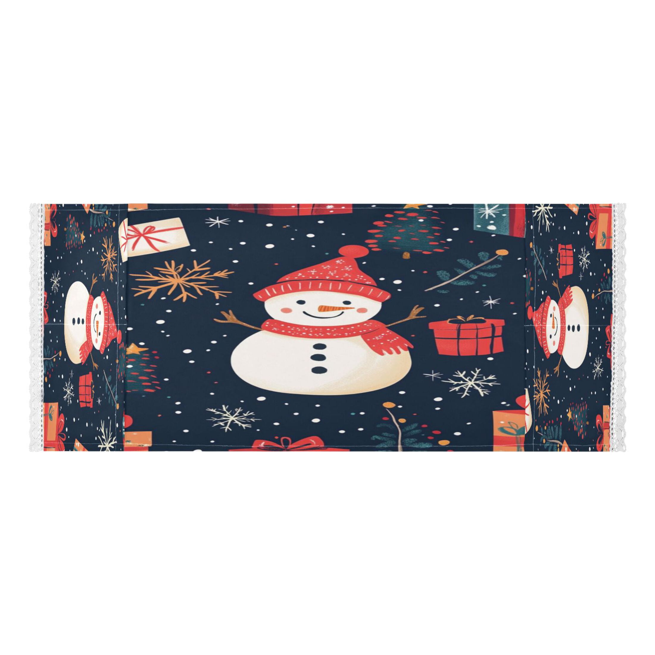 WOBOGO Illustration Of Christmas Snowman and Trees Washing Machine Cloth Dryer Refrigerator Top Cover Protective Non-Slip Mat For Kitchen Laundry