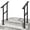 Black 26.5" × 36", variant on Galvanized Steel Outdoor Step Handrail Curved Ends Safety Balusters Complete Installation Kit Fits 4 Steps Porch Deck Indoor Stair Use